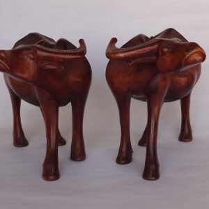 Carved wood water buffalo