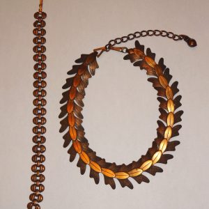 Vintage copper bracelet and necklace
