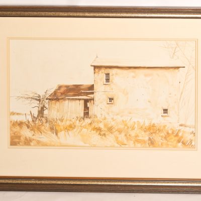 108   G. Balbar - watercolour.  Old    country house.  Framed. 