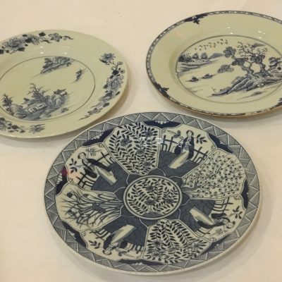 Lots 47, 47A, and 64: Chinese Export porcelain plates, circa 1790.