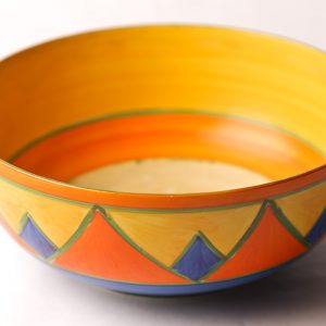 2. Clarice Cliff Bizarre bowl. Hand painted in brightly coloured geometric motif. Early 20th century.  