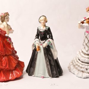 67. Three Royal Doulton figurines. Janice; Joy; Second Violin (trial piece, non-standard bow).  